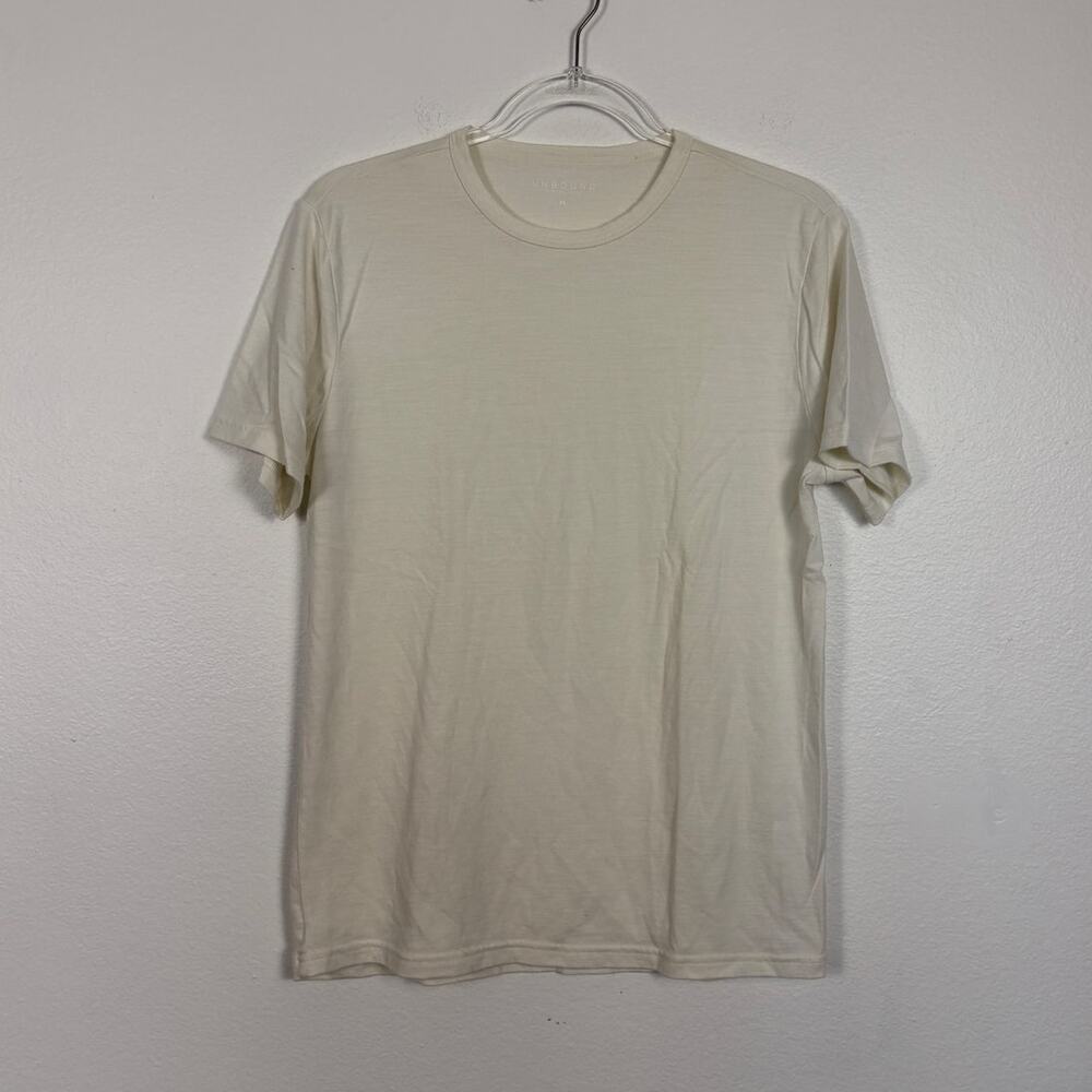 Unbound Merino Wool Blend Cream Crewneck Tee Shirt Medium